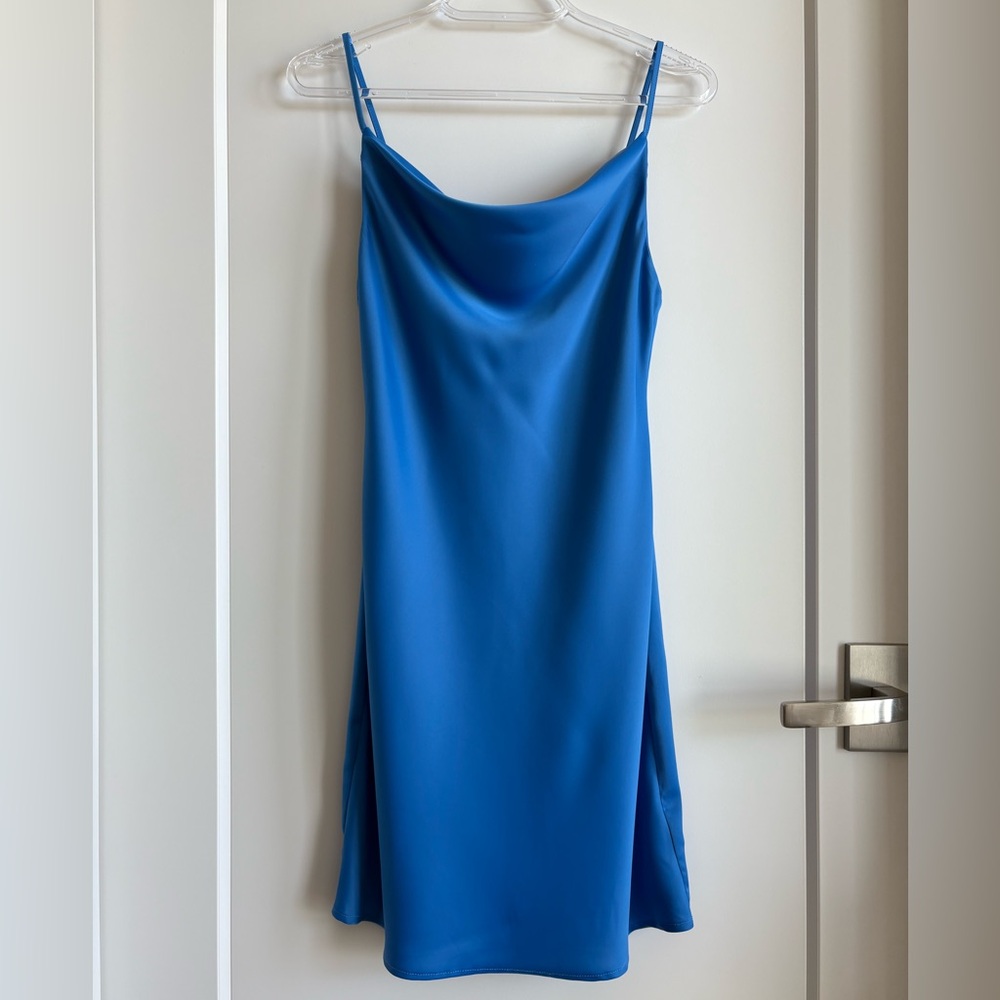Blue Satin Mini Dress From Urban Outfitters